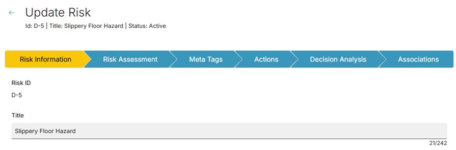 CoreStream GRC update risk tool