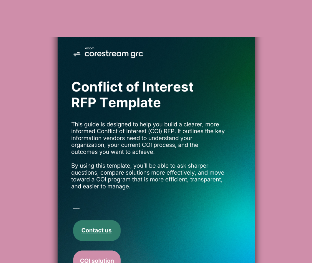 Conflict of interest software Request For Proposal template: questions and scoring